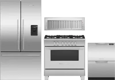 4 Piece Package Includes Refrigerator, Range, Hood And Dishwasher